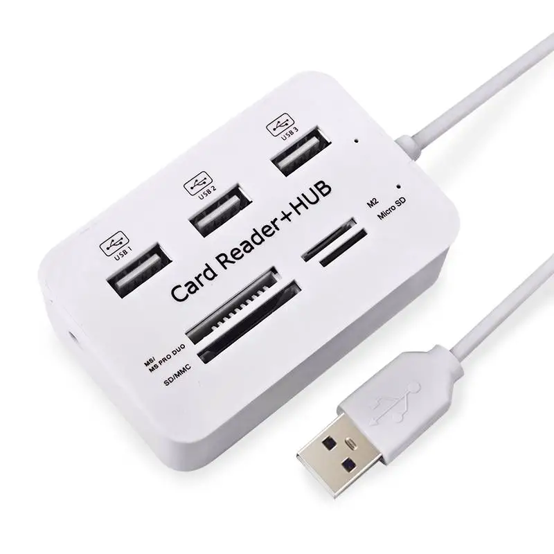 Micro USB Hub 30 Combo 3 Ports Card Reader High Speed USB Splitter All in One USB 20 Hub for PC Laptop Notebook