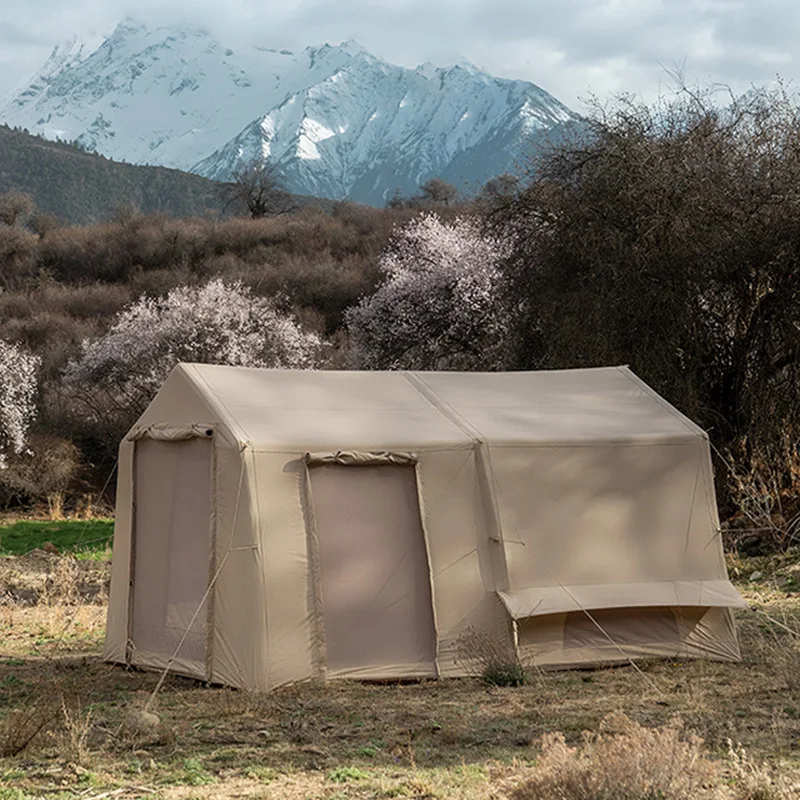 

Customized retro camping cotton tent outdoor thickened rainproof camping tent one room and one living room quick-opening inflata