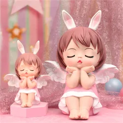 Kawaii Fairy Angel Piggy Bank for Kids Children Girls Baby Gift Resin Cartoon Money Saving Box Coins Holder Storage Organizer
