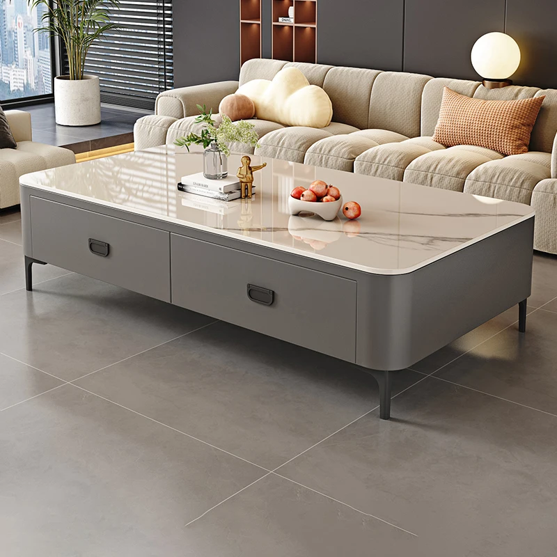 

Living room, home use, new light luxury, high-end feeling, small-sized living room, simple square tea table