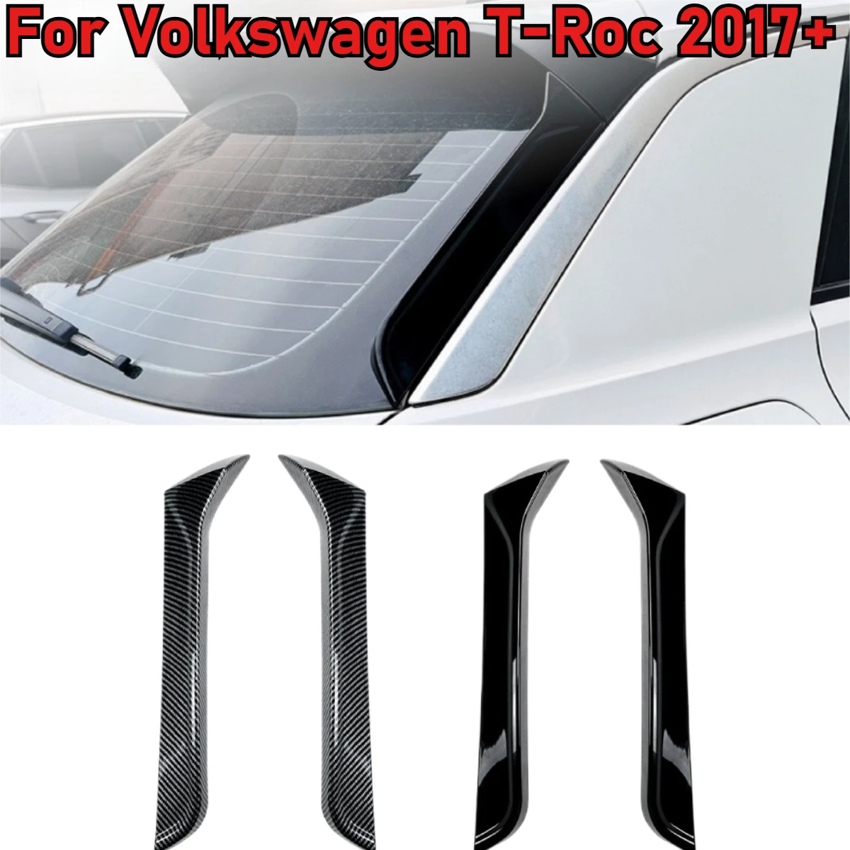 ل Volkswagen T-Roc 2017 + أجنحة جانبية أجنحة ذيل سبويلر ملصقات السيارات الديكور الخارجي تعديل الملحقات #1