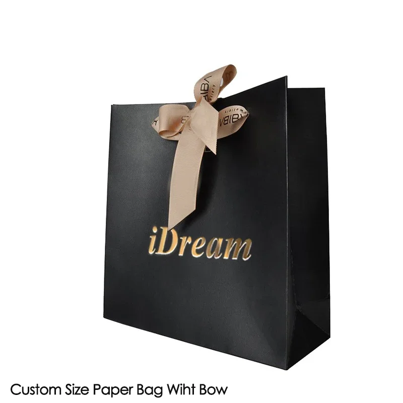 Luxury Custom Logo Printed Dark Grey Custom Jewellery Paper Bag For Jewelry Business