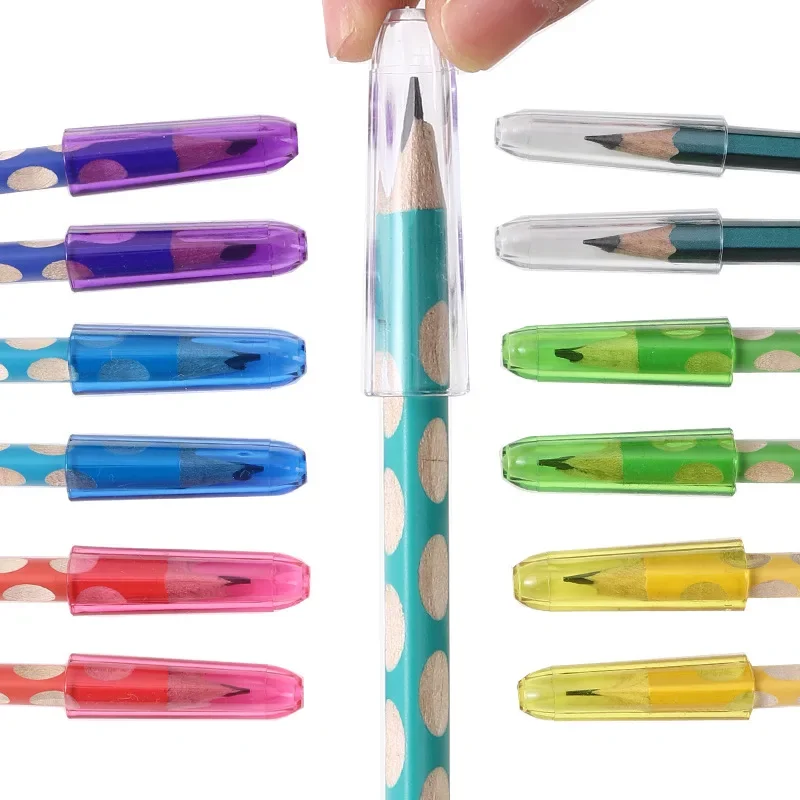 قلم رصاص الغطاء الواقي الغطاء الواقي مختلط اللون البلاستيك القلم غطاء اللون قلم رصاص موسع القلم تلميح الغطاء الواقي