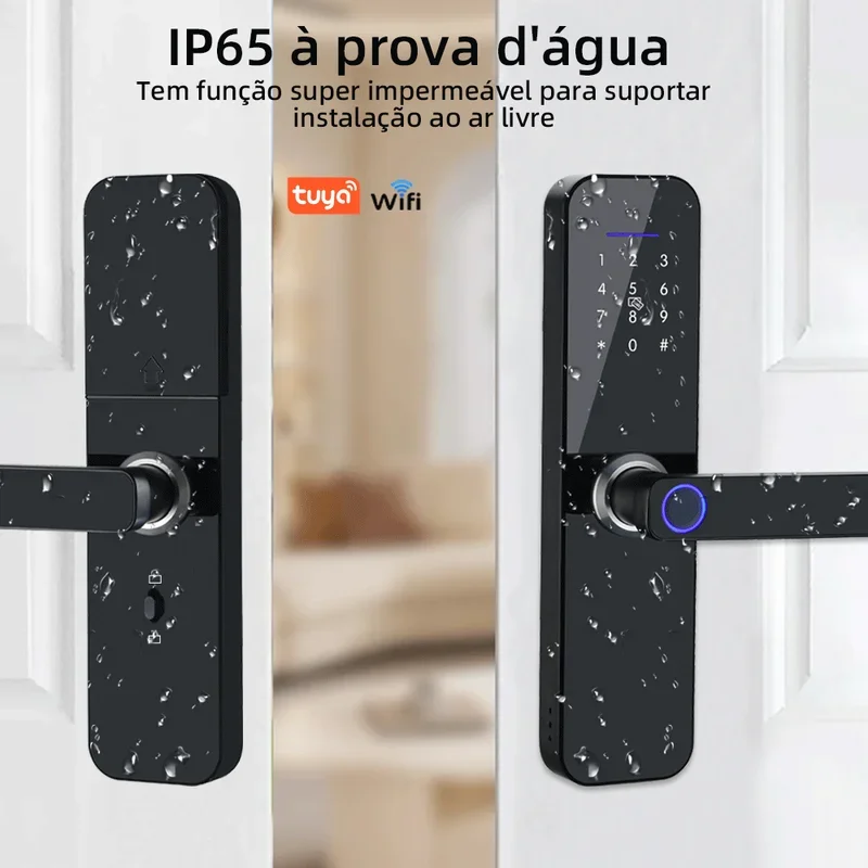 Electronic Smart Door Lock with Fingerprint  Smart Card Password Key Tuya APP