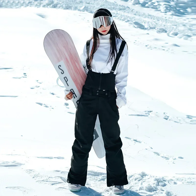 Skiing Trousers Winter Waterproof Female Ski Overalls Outdoor Men Sport Cotton Man Women Snow Pants Suspender Man Hiking Clothes