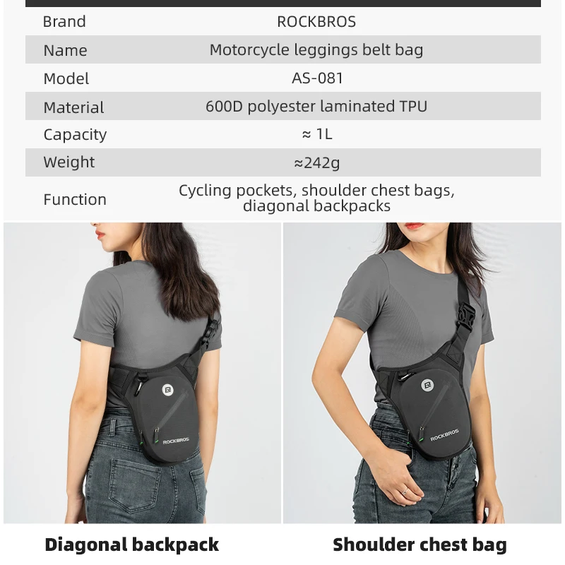 ROCKBROS Waterproof Motorcycle Leg Bag Men Women Rider Belt Bag Scooter Bike Saddle Bag Cycling Accessories