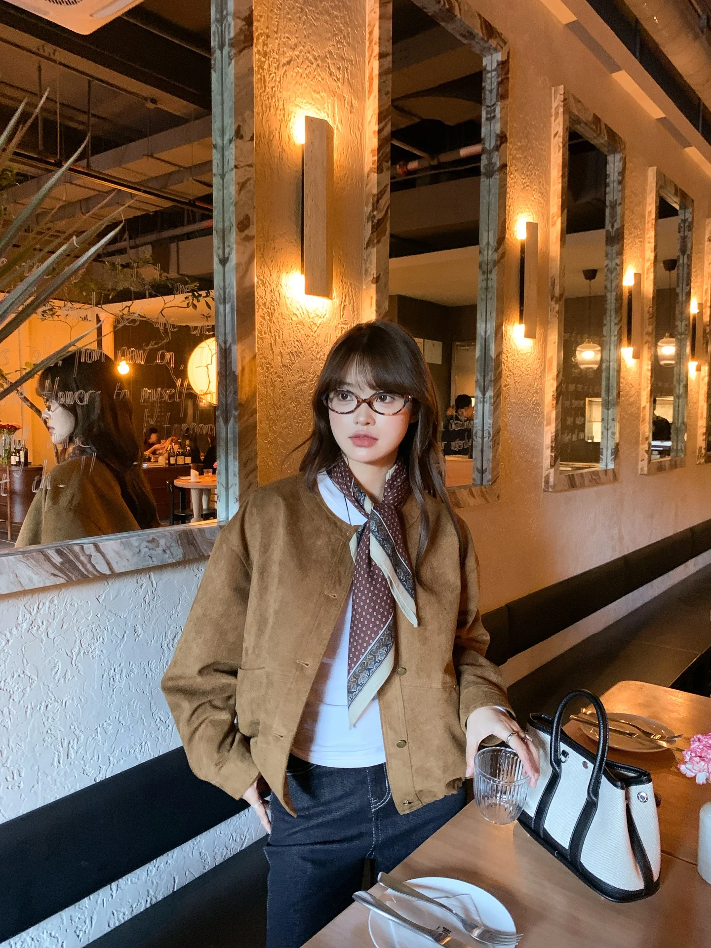 

Женский модный шарф Barn Sle в стиле ретро из замши Jaet в комплекте, осенний сезон, универсальный возрастной топ, новая верхняя одежда