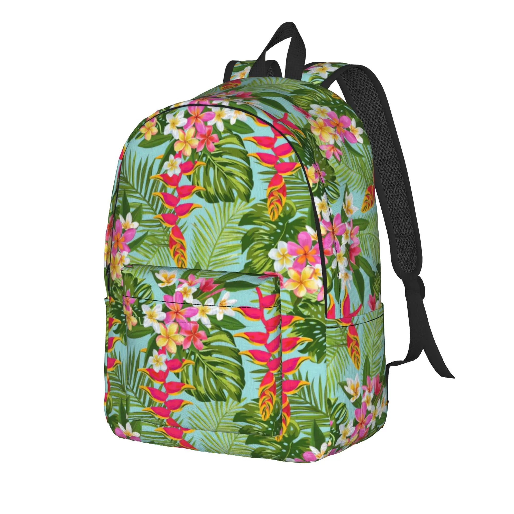 Tropical Floral Seamless    Backpack  Men Polyester College Backpacks Large Aesthetic School Bags Rucksack