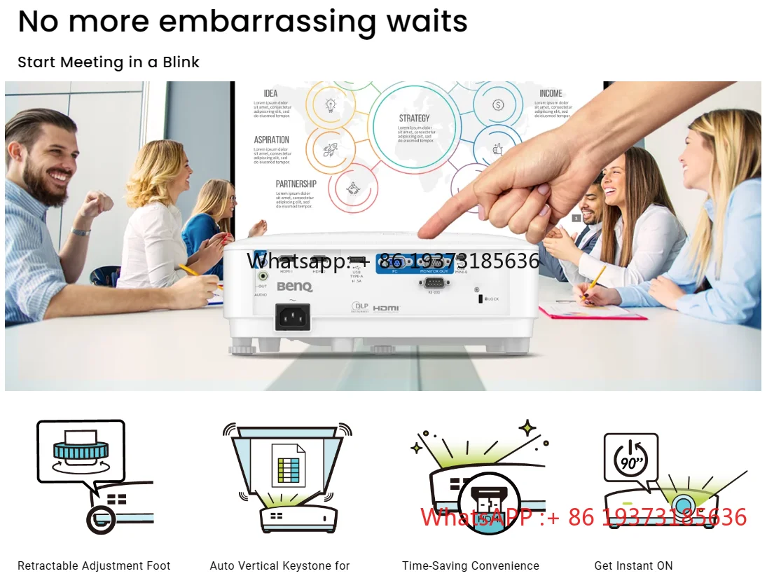 جهاز عرض BW2800 BenQ لعرض الاجتماعات التجارية 4000 لومن جهاز عرض علوي للفيلم BenQ Proyector