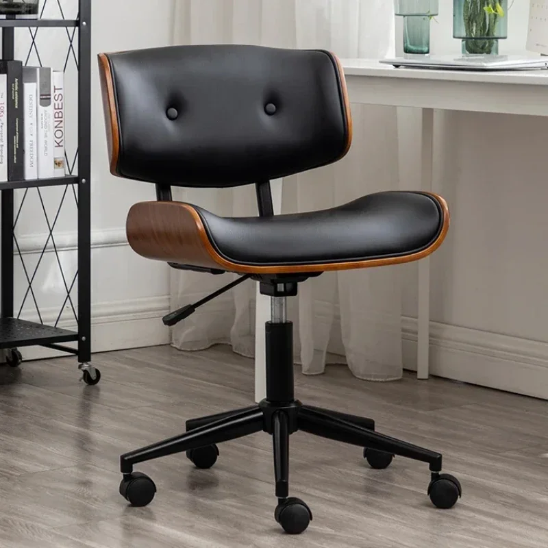 Nordic Luxury Gaming Chair Solid Wood Office Furniture Simple Long-Sitting Swivel Computer Seat Adjustable Lift Office Chair