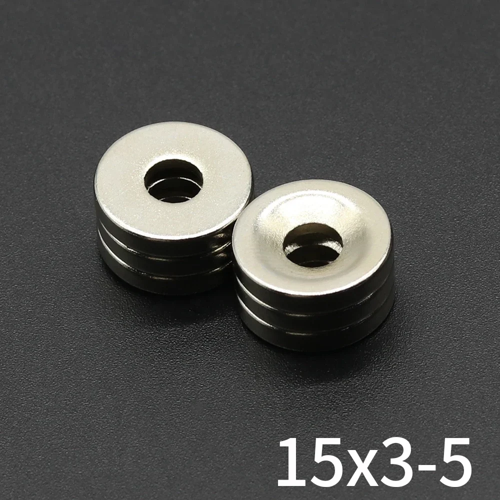 

15x3-5mm Round Super Strong Magnet Powerful Neodymium Magnets N35 with holes NdfeB Permanent Magnetic imanes Refrigerator Magnet