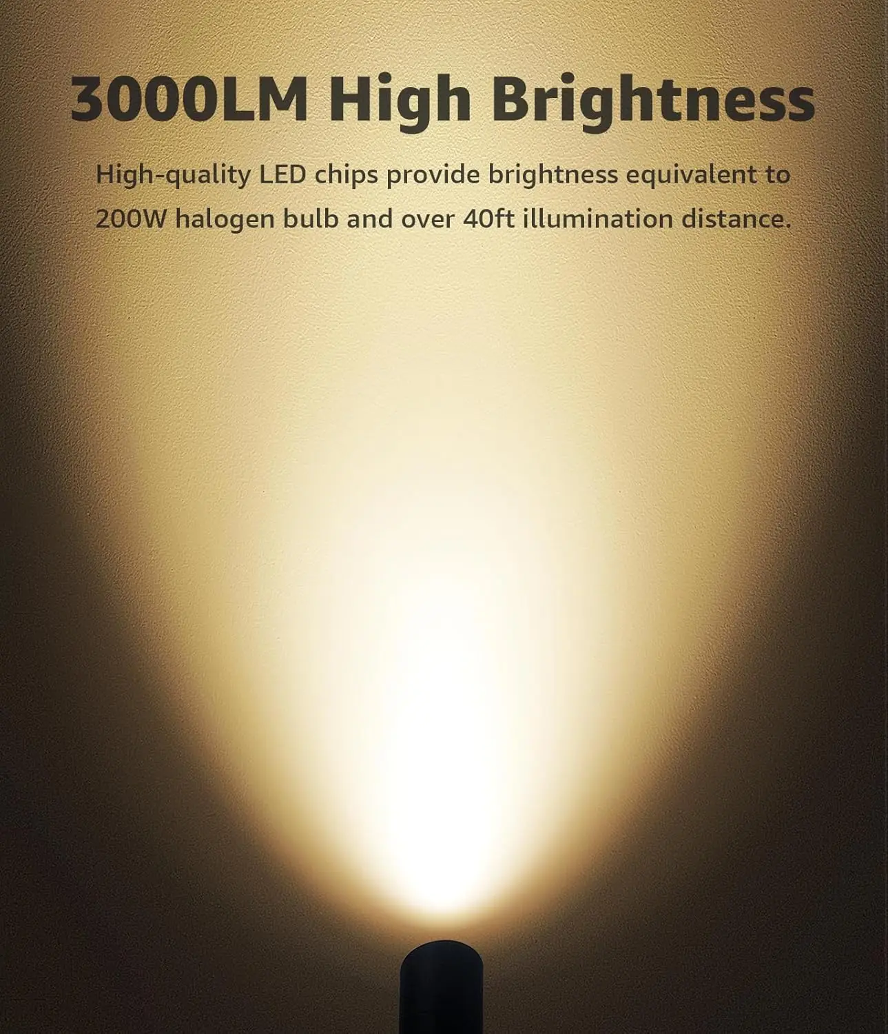 30W Waterproof Outdoor LED Spotlight, 3000LM Warm White for Garden Path Tree Yard Decor