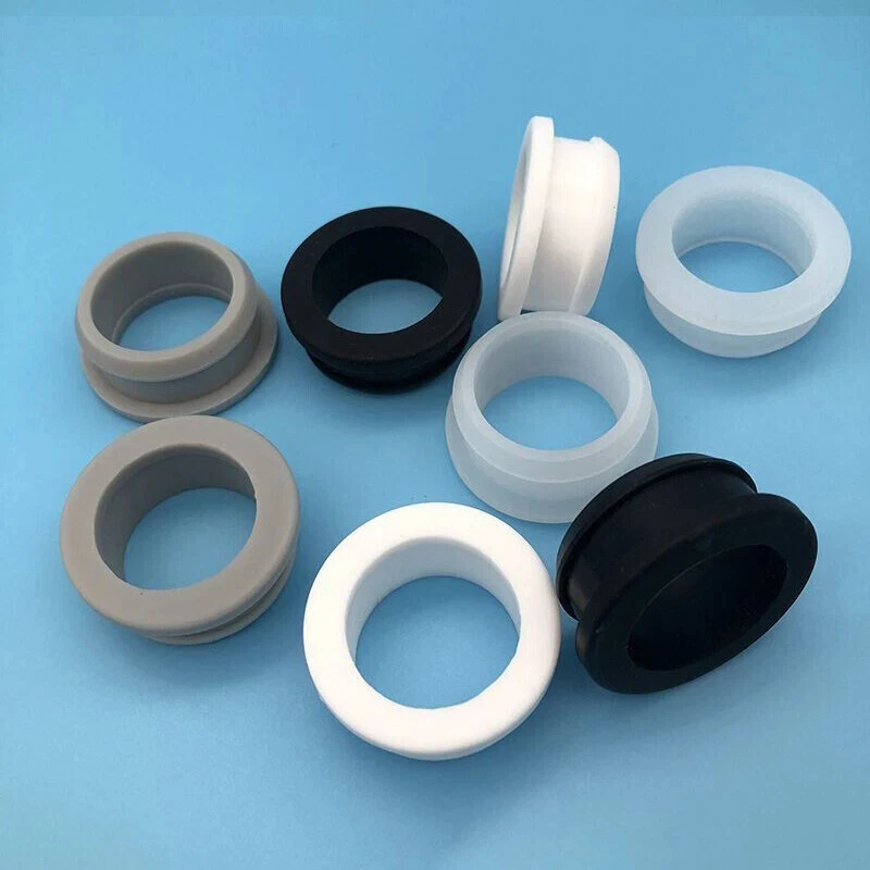 5Pcs Silicone Rubber Snap-on Grommet Hollow Hole Plug Coil Ring Cable Wiring Protect Bushings O-ring Seal Gasket 4.5mm-60.6mm