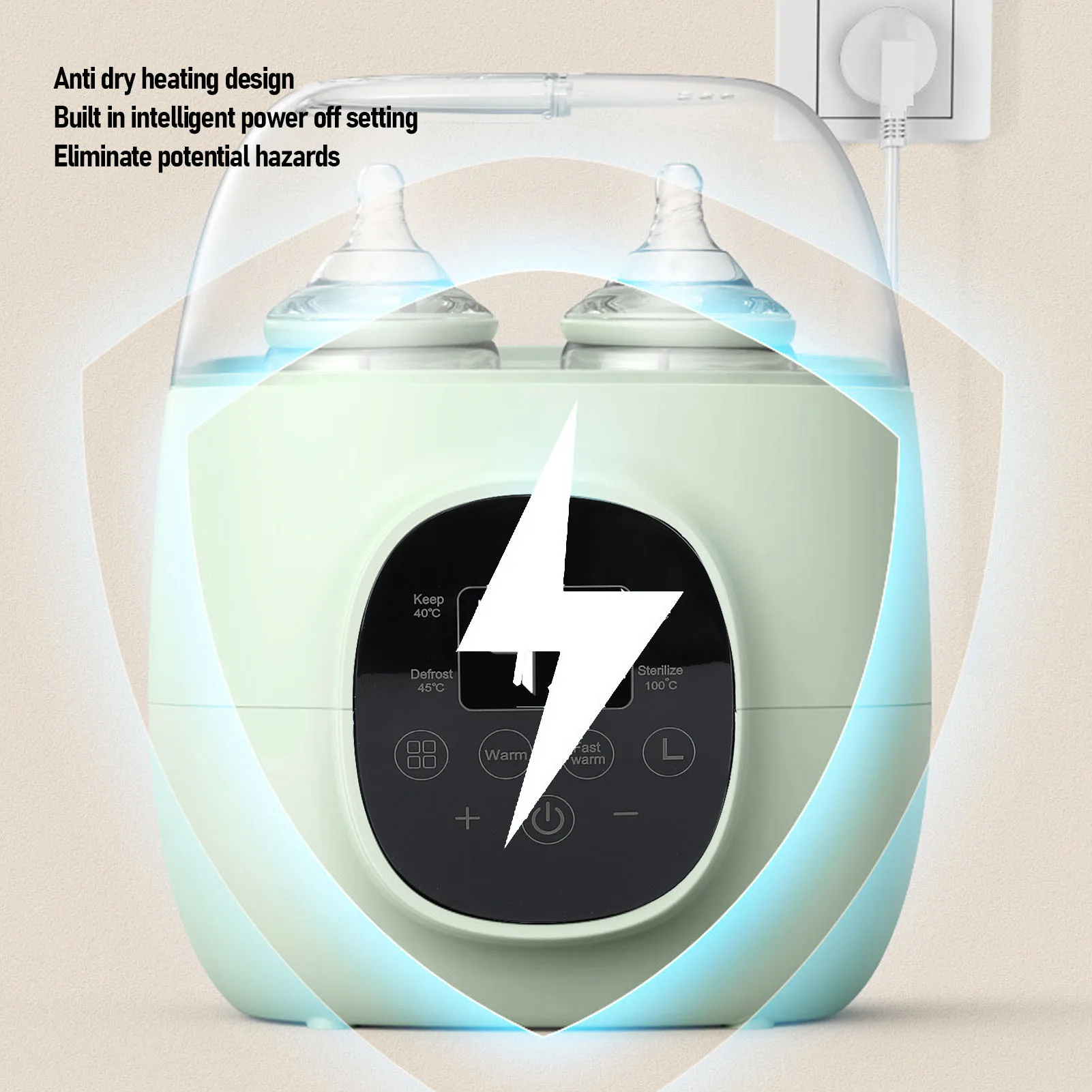 زجاجة أطفال أكثر دفئا 200 واط PP متعددة الوظائف تسخين سريع أغذية الأطفال جهاز تسخين الحليب مع تذويب لحليب الأم جميع أحجام الزجاجات