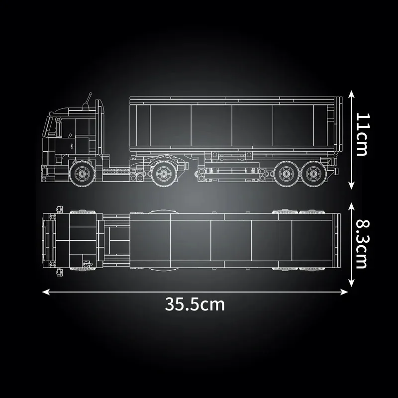 Mould King 24070 548 pezzi di blocchi di costruzione per camion container Mini modello della serie mondiale