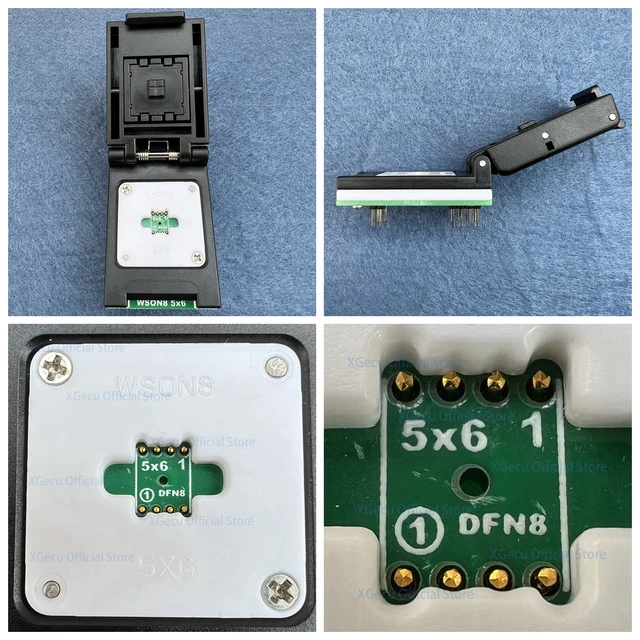 XGecu QFN8 WSON8 DFN8 5x6 lub 6x8 gniazdo IC uniwersalny adapter do SPI NAND lub Flash MLF8 MLP8 SON8 z wysokiej klasy sondą sprężynową