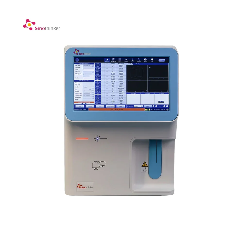 5 Part Hematology Analyzer Blood Analysis System 5-part Differentiation of WBC 29 Parameters Double Channel Counter