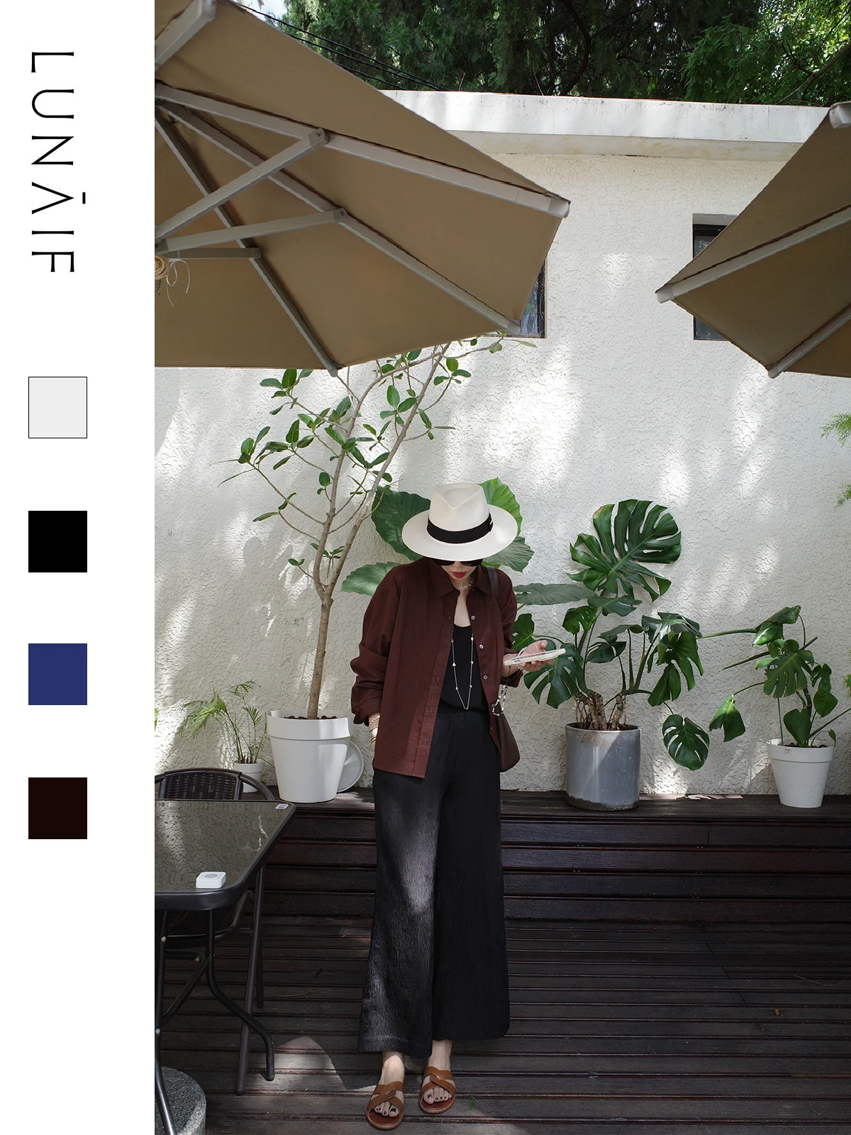 

Шелковые брюки LUNAIF для отдыха, с эластичным поясом, не мнущиеся, из 3D-шелковой ткани «Юньнаньская облака», прямые, повседневные, для женщин