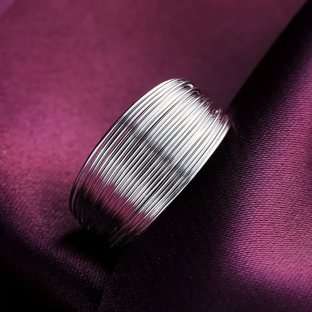 925 Sterling Silver Multi-Line Ring for Women, Adjustable Fashion