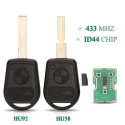 jingyuqin 3 Buttons 315/433Mhz ID44 Chip Remote Car Key For BMW Z3 E31 E32 E34 E36 E38 E39 E46 Z3i Fob Uncut HU92 HU58 Blade