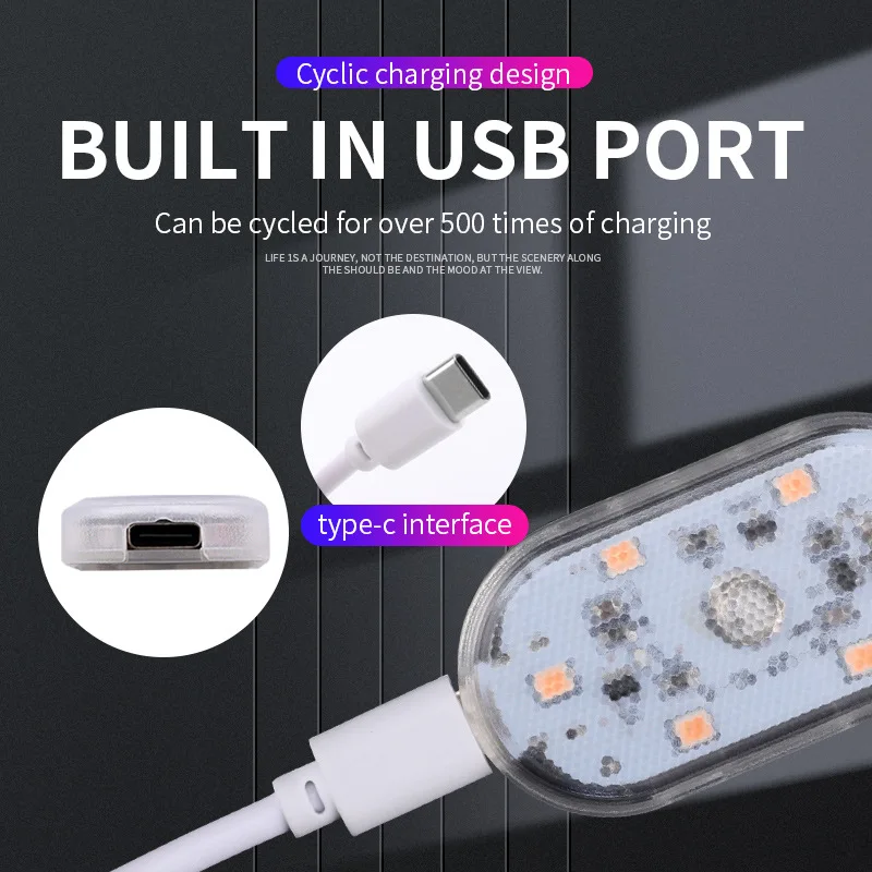 Car reading lights, LED interior lights, USB charging, roof lights, trunk lights, car lighting, universal modification