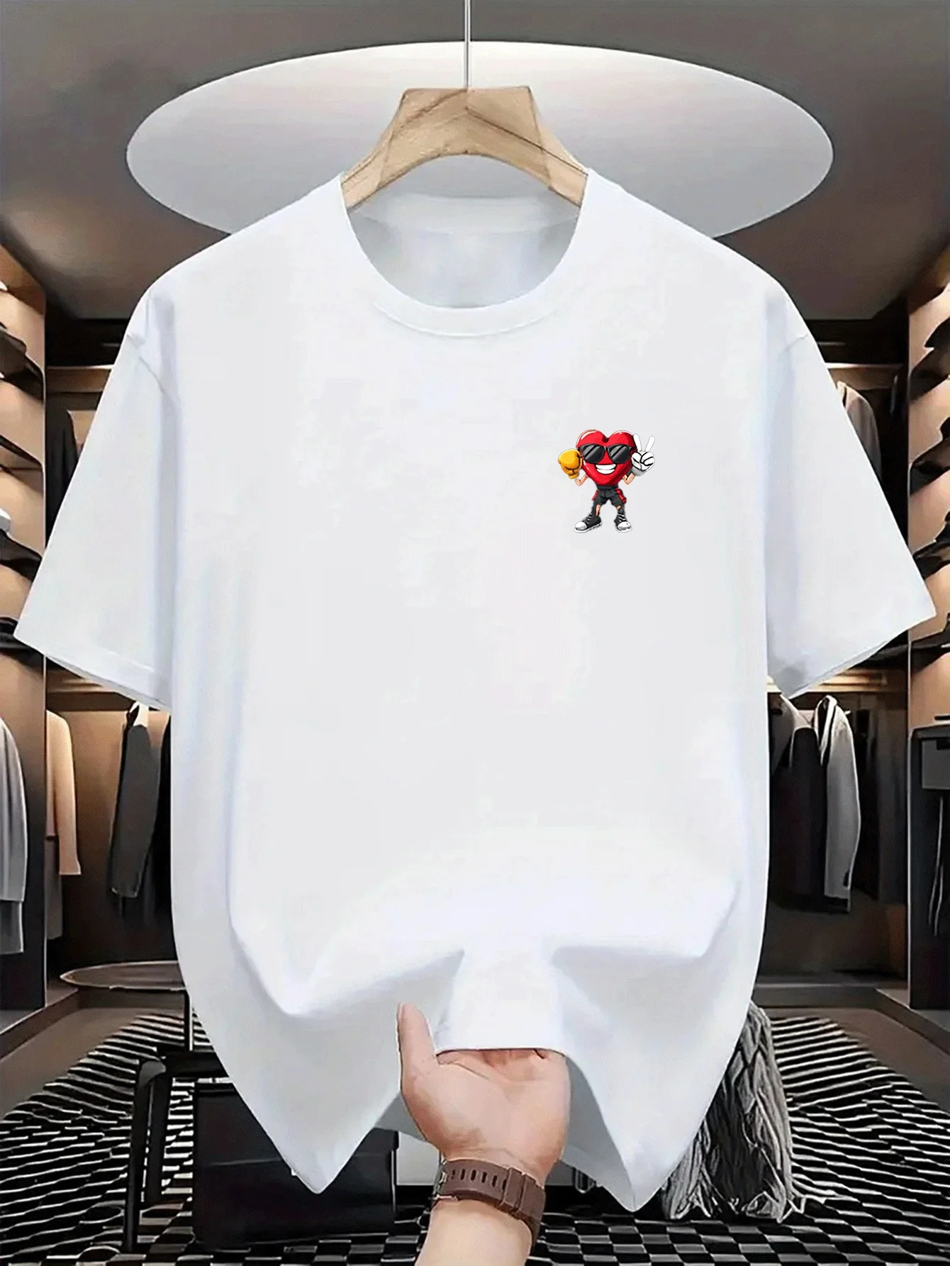 Men's Crew Neck Short Sleeve T-Shirt, Versatile for Daily Wear, Fashionable Item, Fresh Feel, Comfortable for Sports, Vintage St