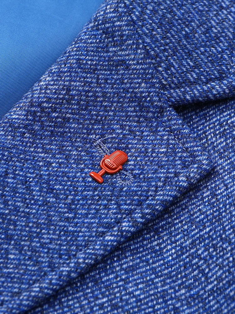 

Casual Wool Blend Men's Suit Jaet Autumn Sle Two Button Notch Lapel Busin Casual Stand Fit Single Breasted Coat