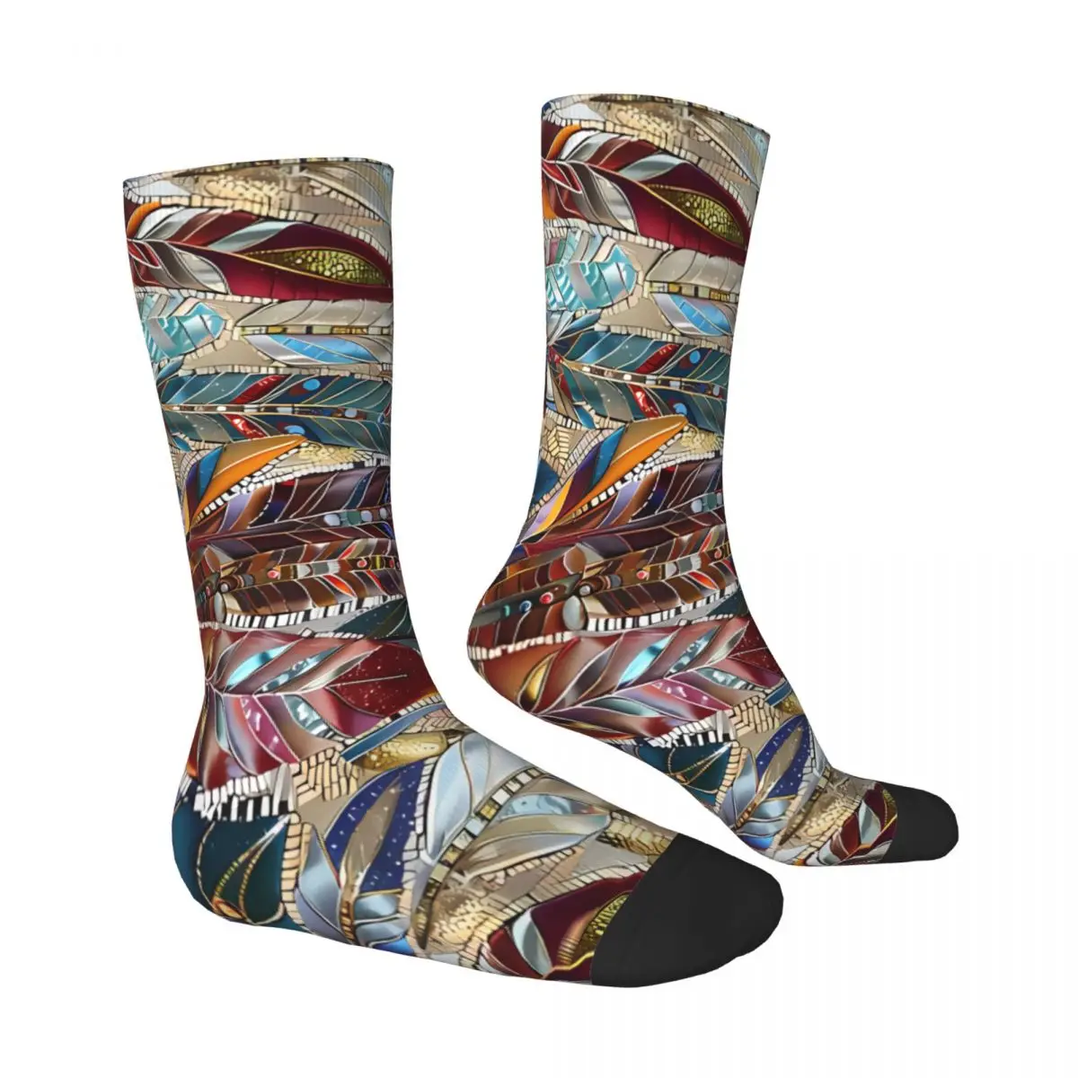 Indian Feathers Sock Printed Man Polyester