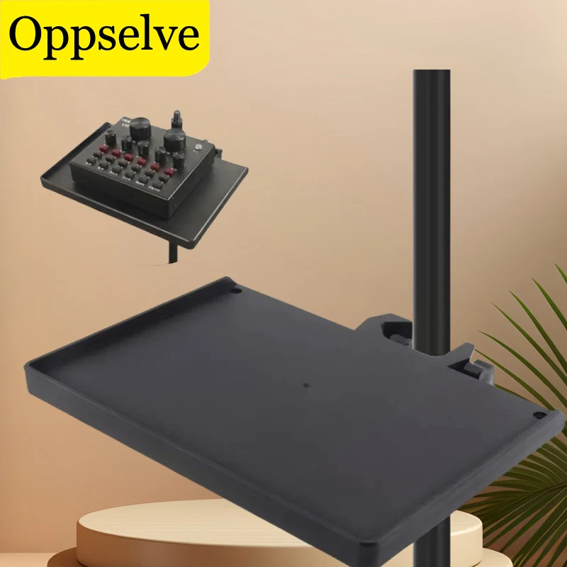 Universal Microphone Stand Tray Mic Stand Clamp-On Rack Holder For Most Mic Stand for Stage Live Streaming Concert Performances