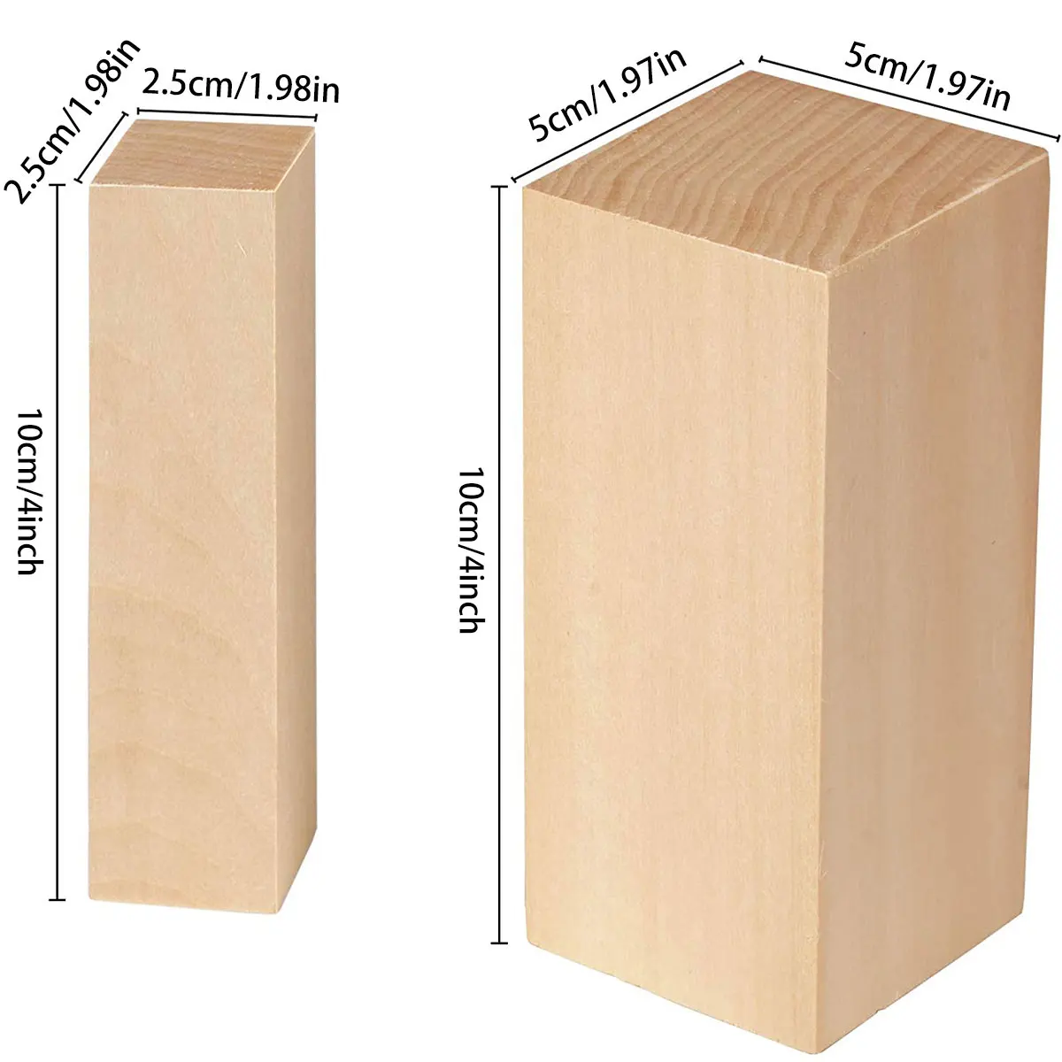 5Pcs Basswood Carving Block Natural Wood Carving Block 2 Sizes Portable Unfinished Wood Block Carving Whittling Art Supplies
