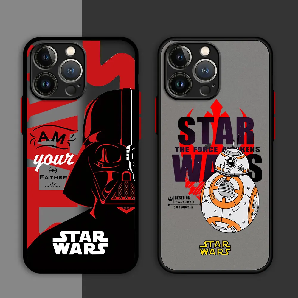 S-Star W-Wars Cute Case for iPhone 12 Mini SE 11 Pro 15 Pro 7 6S 14 Pro Max 13 XR XS X 8 Plus 13 Mini 14Pro Matte Funda Cover