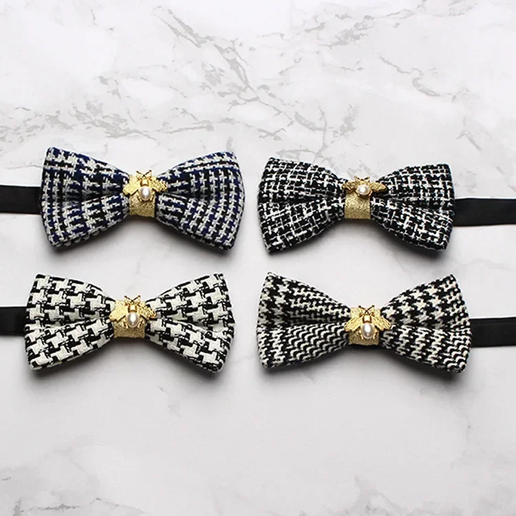 Reusable ผ้าขนสัตว์สีน้ำเงินผู้หญิงกำมะหยี่เด็ก Boy Girl ผู้ชายยืดหยุ่นสีเขียว Bow Tie สีดำอุปกรณ์เสริมสุภาพบุรุษเจ้าบ่าว