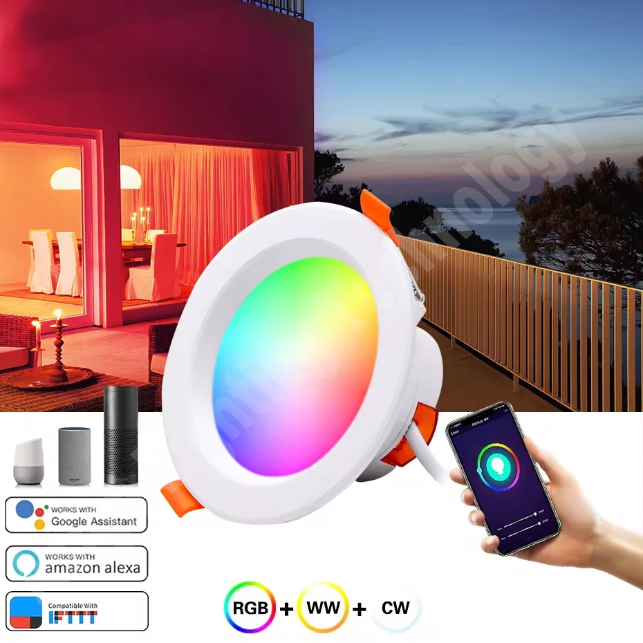 5W 7W 9W 15W LED Downlight Smart Tuya APP WiFi Control Round Spot Led Intelligent Light Dimming Ceiling Indoor Lighting