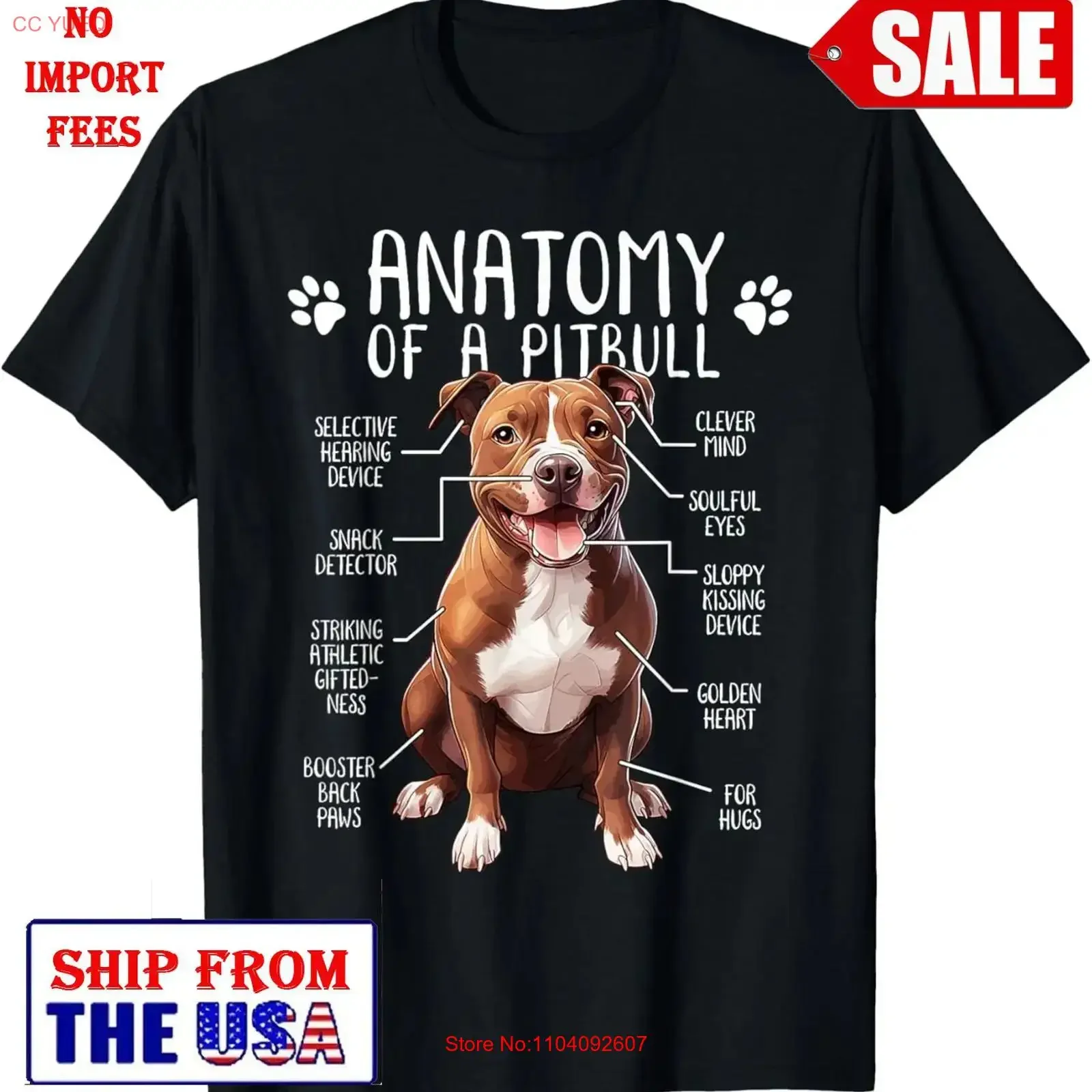 Funny Anatomy Pitbull Dog Cute Pittie Lover Pit Bull Owner T Shirt vintage Washed Stylish Casual Unisex fashion Comfortable