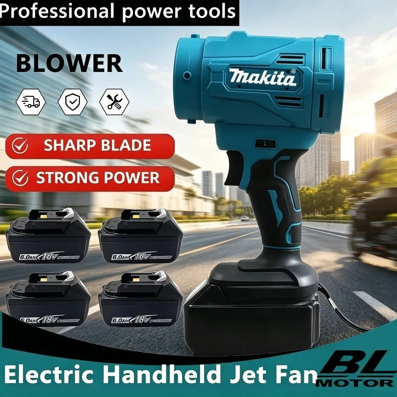 

Makita High Speed Brushless Electric Air Blower 6-Gears Jet Turbo Fan 130000RPM Violent Fan Cordless Air Duster For 18V Battery