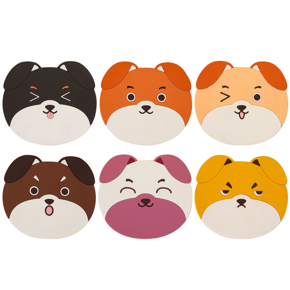 

6pcs Silicone Coaster Cup Pads Anti-slip Heat Wear Resistant Tumbler Pads for Home Kitchen Non-slip Mat Easy Clean Odor