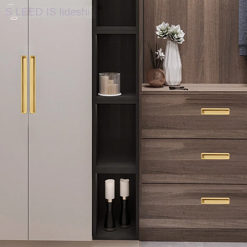 Simple modern cabinet door Hidden door handle Simple European wardrobe door Hidden buckle Sliding door handle