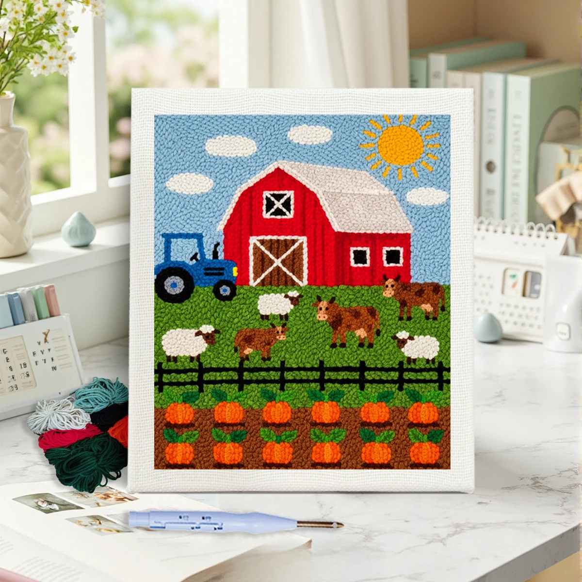 

Набор для вышивания GATYZTORY: вышивка иглой-проколкой, 25x30 см, рамка для вышивки, пейзаж ранчо, набор для шитья, наборы для вышивки крестом, материалы для рукоделия, настенное искусство