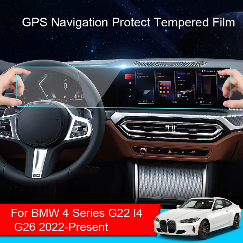 Car GPS Navigation Screen Protect Glass Film For BMW 4 Series G22 I4 G26 2022-2026 Dashboard Display Tempered Sticker Accessory