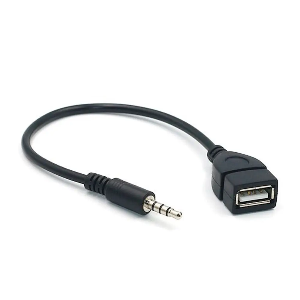 20cm muzyka Aux przewód z wtyczką 3.5mm męska wtyczka typ 3.5mm do USB 2.0 auto adaptery AUX rozszerzenie do samochodu MP3