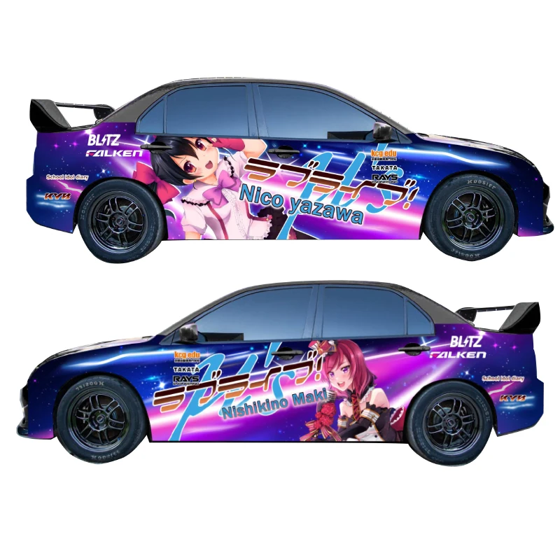 

Car Itasha Body Sticker Vinyl Film Anime Game Cartoon Color Change Film Door Side Decals 3or5 Layers Of Material Stickers On Car