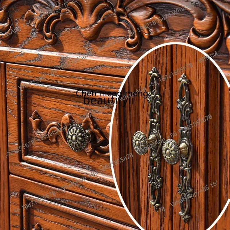 X Combinazione di mobili da bagno europei, lavabo dal pavimento al soffitto, lavabo da bagno americano, rovere rossoHY