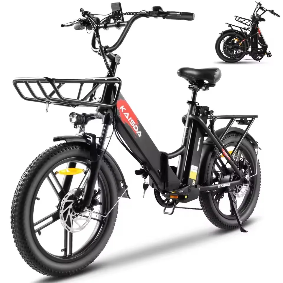 

K201 Adult Women Electric Bike 250W Motor Electric Bike 36V10.4Ah Battery 20 Inch Rubber Tire Mountain Snow Electric Bike