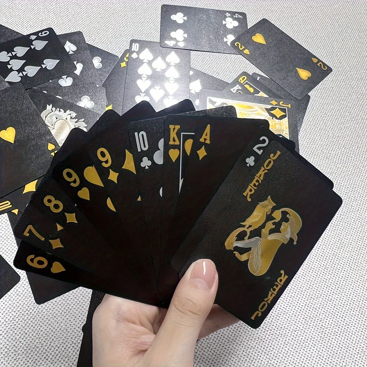 لون الذهب الأسود أوراق اللعب بطاقة الألعاب مجموعة مقاوم للماء لعبة البوكر البدلة ماجيك Dmagic حزمة مجلس لعبة هدية جمع