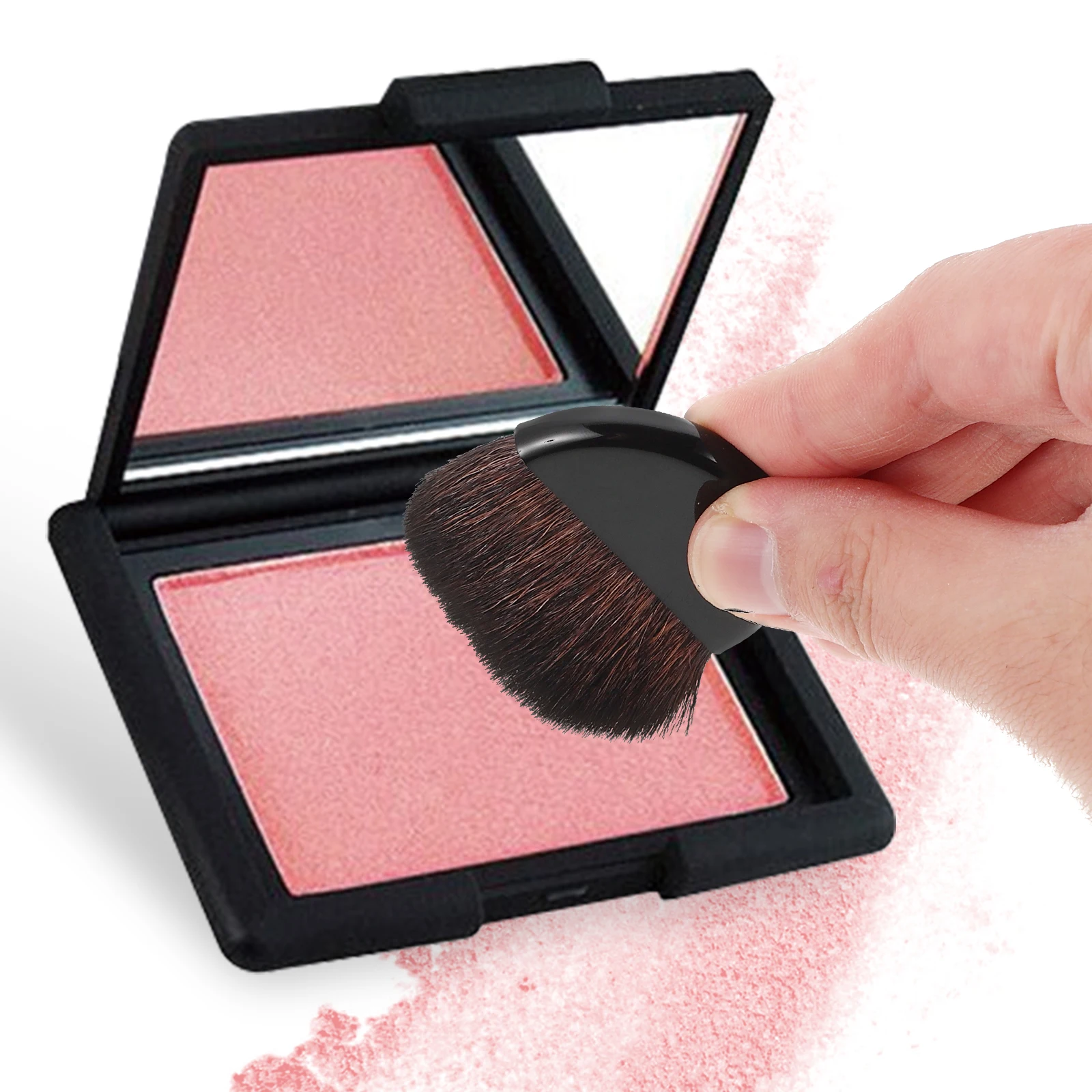 

Blush Brush Makeup Brushes for Cheeks Powder Foundation Compact Travel Small Concealer Flat Mini Nylon Soft Multifunctional