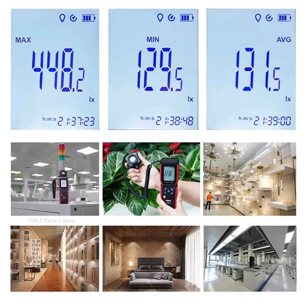 UT381A Light Meter Featuring Detachable Probe Max Min Avg Functions and Real Time Data Transfer via Compatible Mobile App