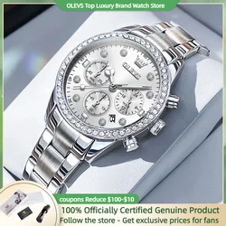 OLEVS Top Brand Women‘s Watches Multifunctional Fashion Original Quartz Female Wristwatch Waterproof Luminous Chronograph Date