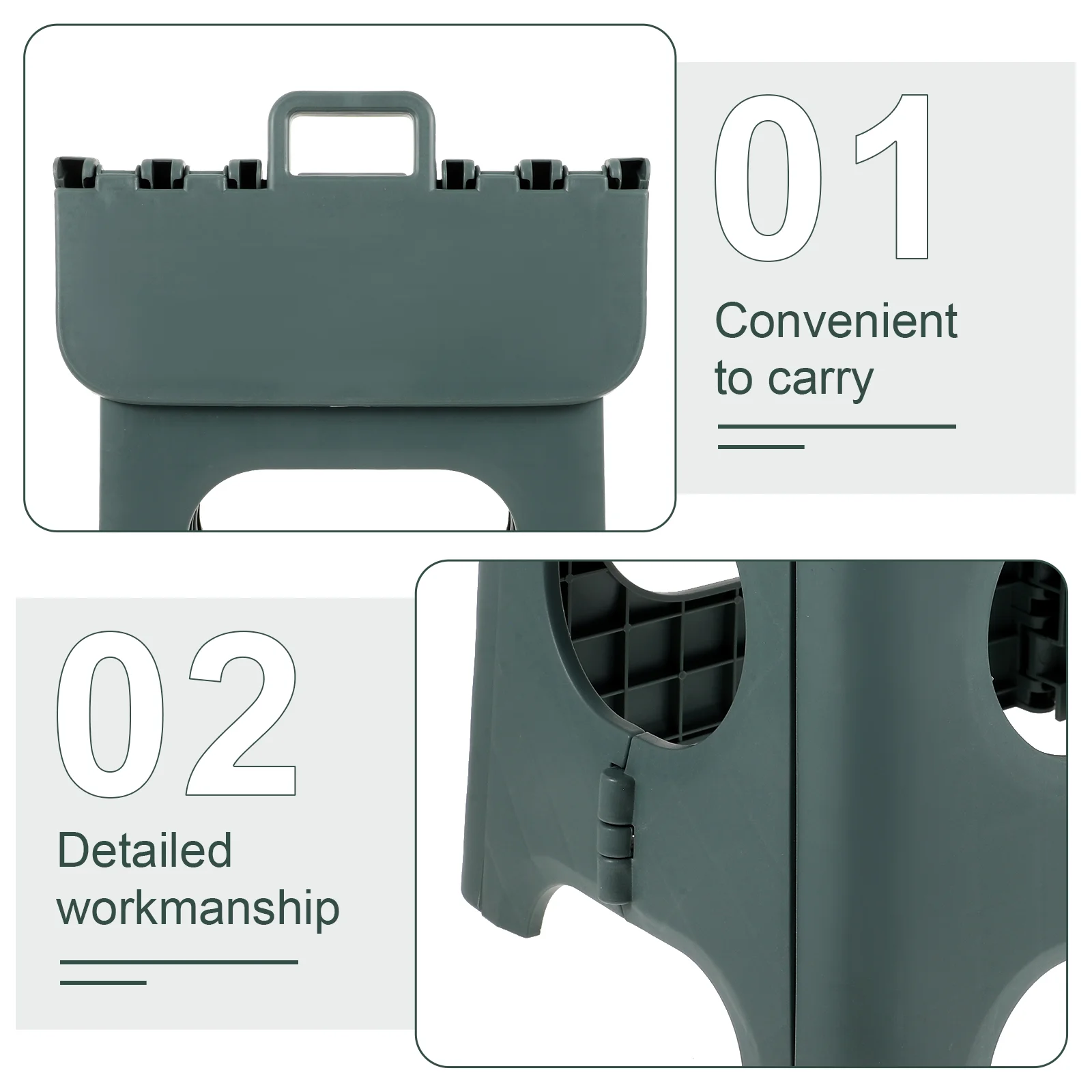 1Pc Kleine Opvouwbare Kruk Draagbare Opvouwbare Taboret Pure Kleur Opvouwbare Kruk Voor Thuiskantoor Badkamer (Groen)