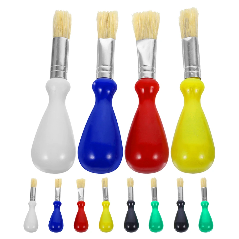 

12pcs Paint Brushes Set Pig Hair Kids Art Painting Supplies Doodle Watercolor Brush Bulk Children Drawing Tool Art Painting