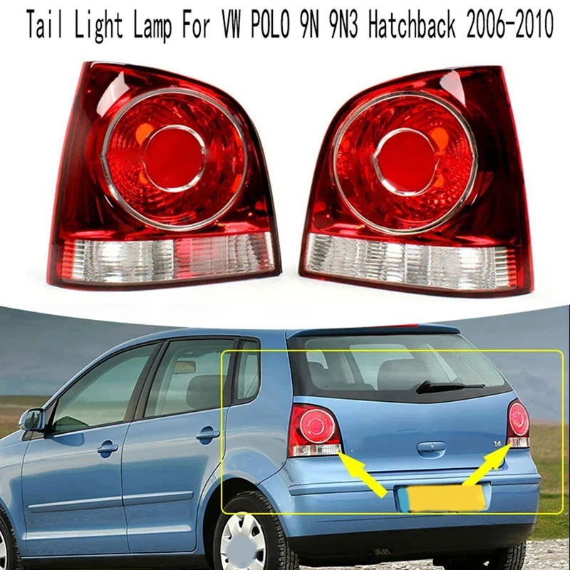 Car Rear Tail Light Lamp Housing Warning Bumper Light For VW POLO 9N 9N3 Hatchback 2006-2010